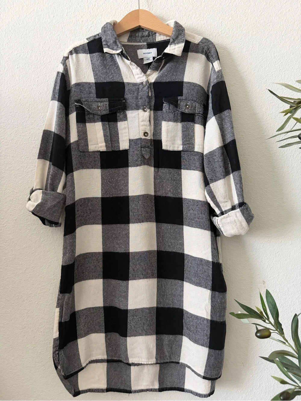 GAP Girls Black & White Buffalo Plaid and Red & Black Buffalo Plaid Top Duo